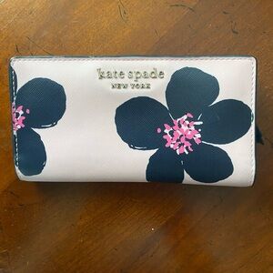 Kate Spade Blue and Pink Floral Wallet